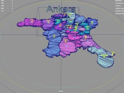 Ankara  Central Anatolia Region  Turkey map region geography 3D model