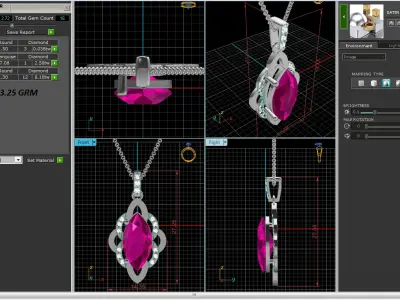 Diamond Pendant 3D print model 3
