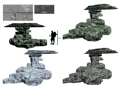 Ruins and stair rock 3D model
