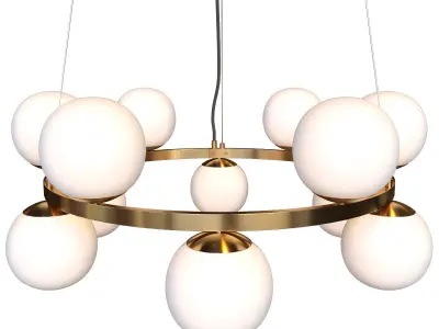 BUBBLES BRASS RING PENDANT LIGHT 3D model