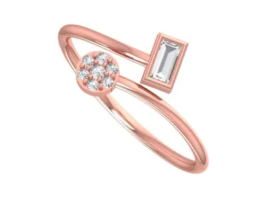 Solitaire Women Light Weight Band Ring 3D print model