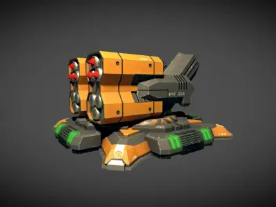 Missile Turret Low-poly 3D model