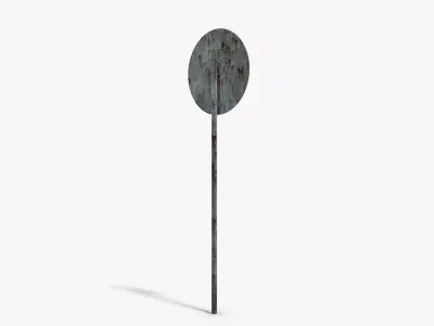 Damaged Arrow Sign Low-poly 3D model