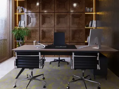 5 OFFICE SCENE BUNDLE 3D model