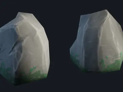 Set of 10 Stylized Rocks Low-poly 3D model