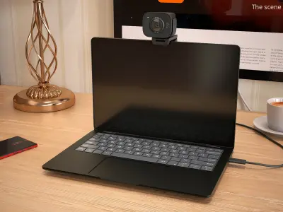  Logitech StreamCam Installed on Laptop Black 