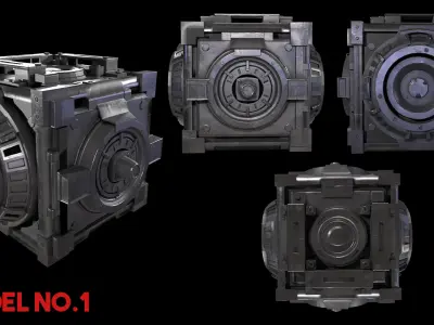 5 Sci-Fi Box  Low-poly 3D model