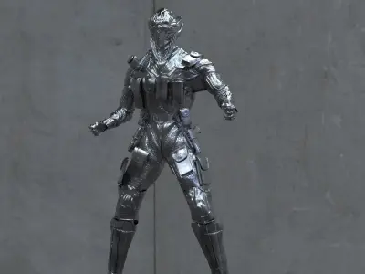 Terrorist Villain with mask 3D model