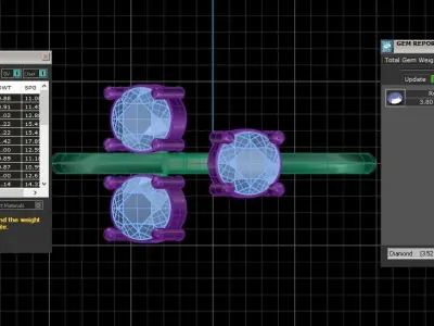 Three Stone Light Weight Band Ring 3D print model 9