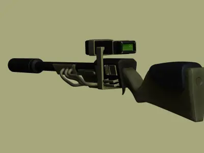 Sci-Fi Sniper Rifle - Gun - Weaponry Low-poly 3D model