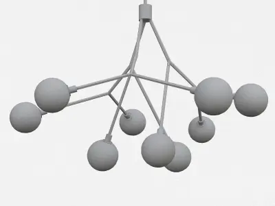 SYCAMORE modern chandelier with glass balls hanging from it 3D model