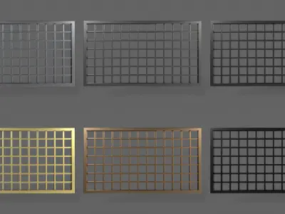 PBR Prison Window 4 Low-poly 3D model