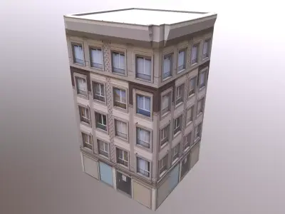 Architectural Building-1 Low-poly 3D model