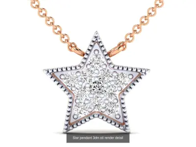 17 star pendant 3dm render detail bulk collection 3D Model Pack
