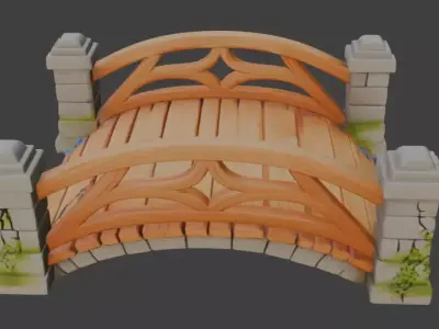 small garden bridge 3D model