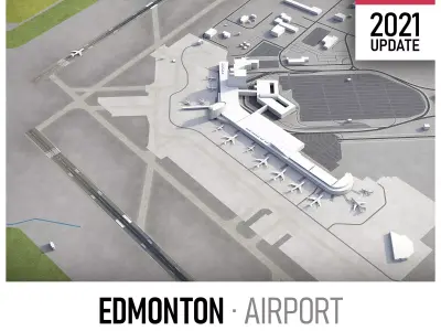Edmonton Airport Low-poly 3D model