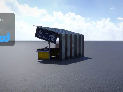 Japanese Takoyaki Vendor  3D model