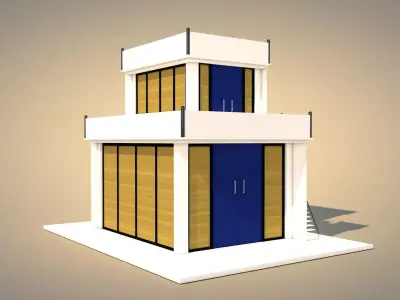 Modern Villa Low-poly 3D model