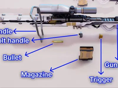 Sniper Sci-fi Weapon 3D model