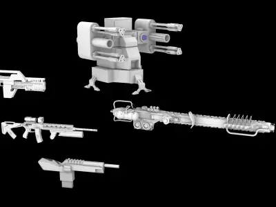 Sci-Fi Weapons Pack 3D model