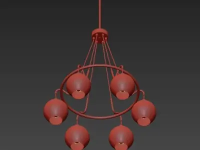 Quoizel Nostalgia 28W Weathered Brass 6 Light Chandelier 3D model