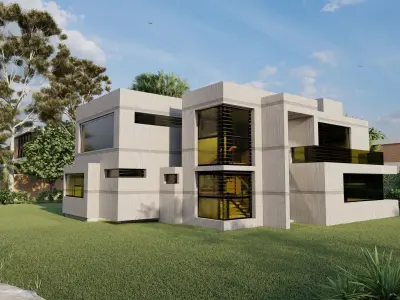 Casa Scene-villa-modern house 3D model 92