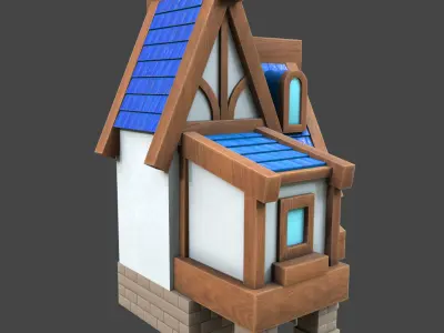 village stylized 3d model Low-poly 3D model
