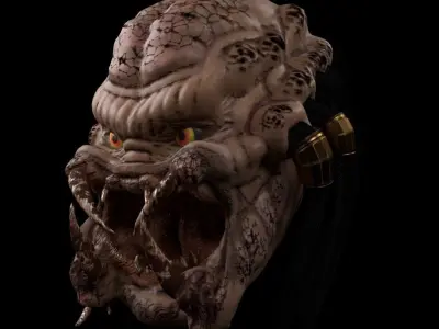 Predator mask Low-poly 3D model