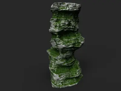 Mossy Cliff Rock 23-1 Low-poly 3D model