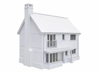 Neighborhood Houses P27 Low-poly 3D model