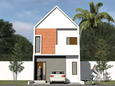 Modern Scandinavian Style Residential Home Low-poly 3D model