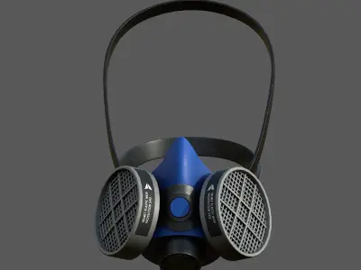 Gas mask helmet 3d model military combat fantasy  Low-poly 3D model