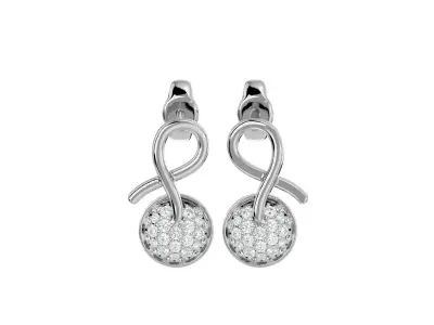 Light Minimalist Diamond Earrings 3D print model shop