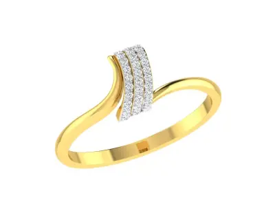 Solitaire Women Engagement Bypass Rings 3D print model shop