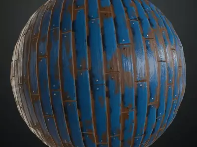 Distressed Painted Blue Wood Texture