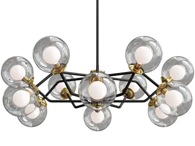 Chandelier Loft Molecule 12 Lamps 3D model