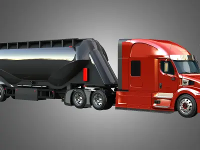 57X Truck with Silo Trailer 3D model