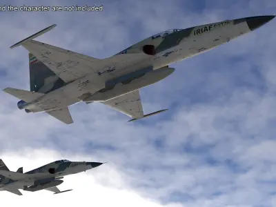  Iranian HESA Saeqeh Fighter Aircraft Rigged for Cinema 4D 