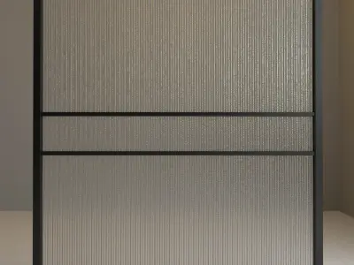 Glass partition door 66 Low-poly 3D model