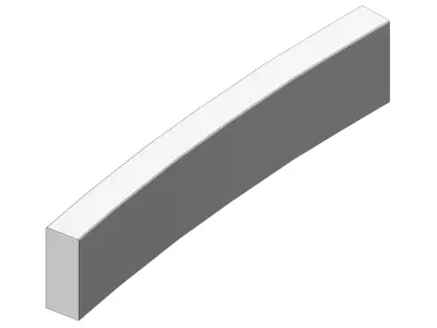 Concrete Curb Radius 5 m Outer 100 20 8 3D model