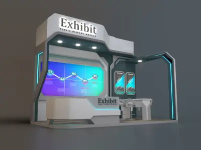 exhibition stand 18 sqm 3D model