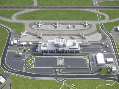 Malta - International Airport - MLA Low-poly 3D model