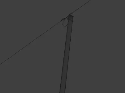 German rural road telephone post Low-poly 3D model