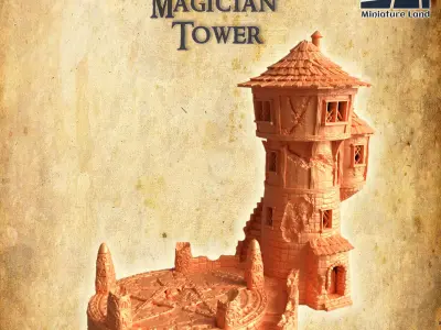 Abandoned Magician Tower Tabletop Terrain 28 MM 3D print model
