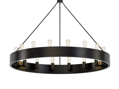Candelaria chandelier with light bulbs hanging from it 3D model