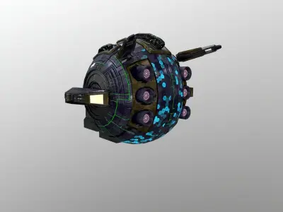 Sci-Fi Military Drone 2  Low-poly 3D model