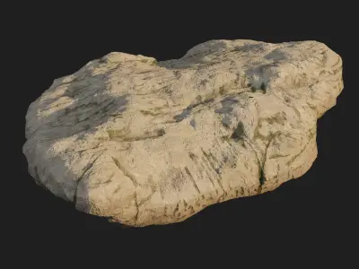 Sculpt stone D Low-poly 3D model