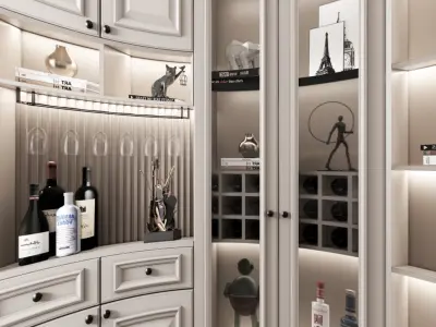 European Cabinet Simplified Wine 3D model