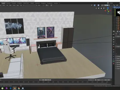 Gamers room Low-poly 3D model