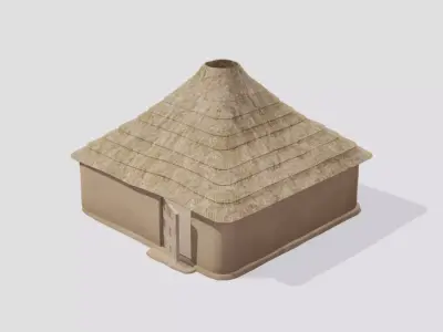 Hut house Low-poly 3D model